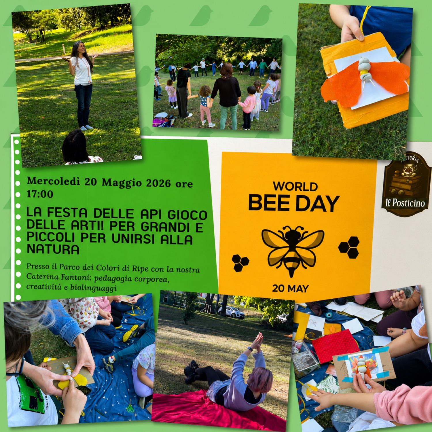 Locandina World Bee Day — laboratorio sulle api